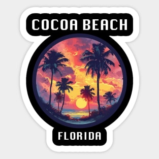 Cocoa Beach Florida (with White Lettering) Sticker